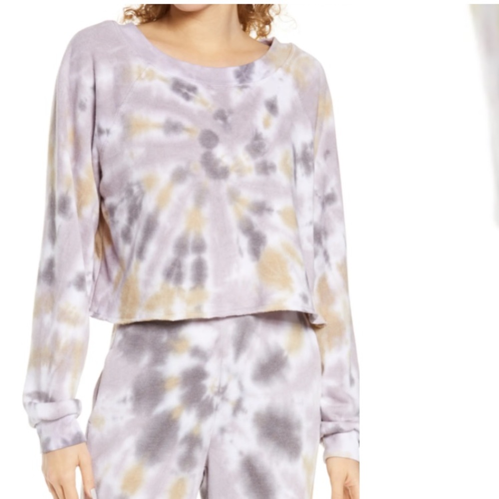 Oli Viv Parker Tie Dye Crop Sweatshirt Size XXS NWT